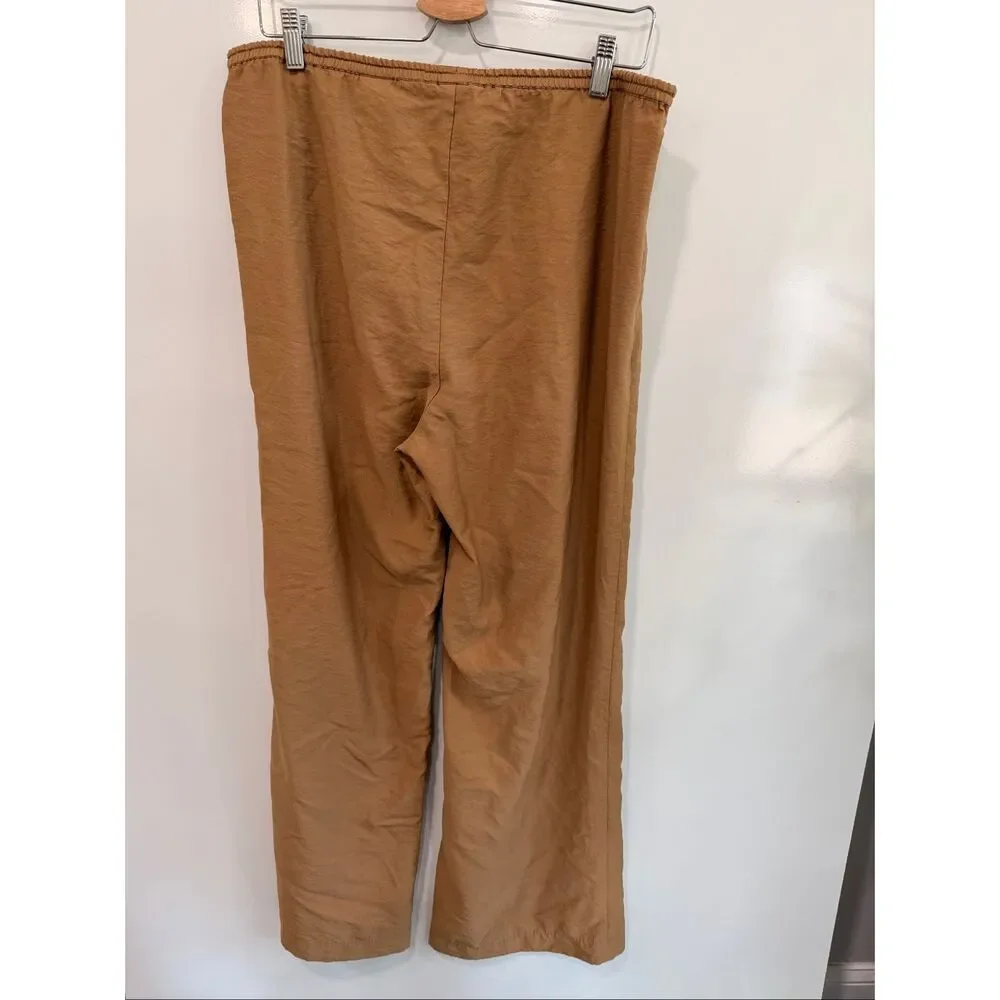 H&M Wide Leg Drawstring Pants Camel Size L